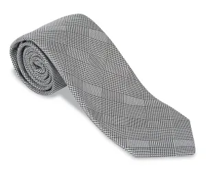 Black/White Glen Plaid Necktie - F466
